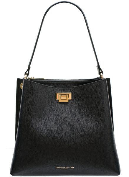 Real leather shoulder bag Glamorous by GLAM - Black -