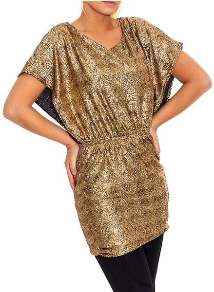 Dámský netopýří top zlatý -