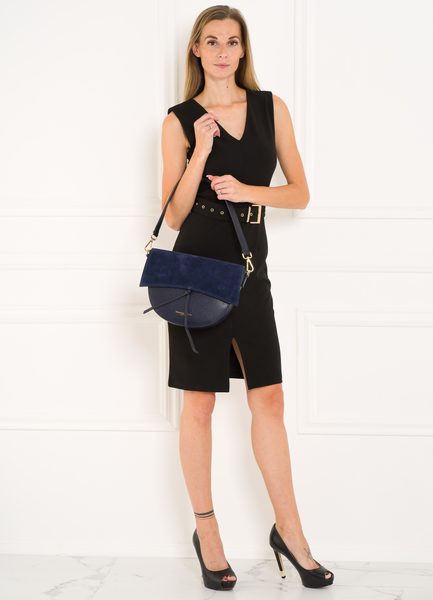 Real leather shoulder bag Glamorous by GLAM - Dark blue -