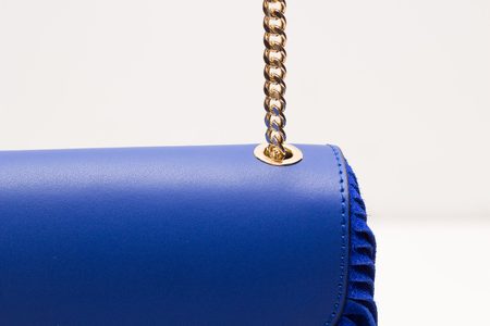 Dámská luxusní kožená kabelka přes rameno - královsky modrá -