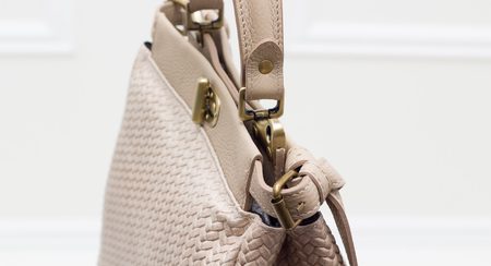 Real leather handbag Glamorous by GLAM - Beige -