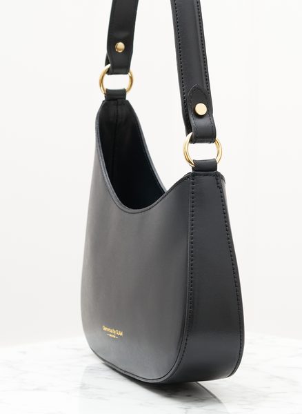 Kožená kabelka ražená černá -