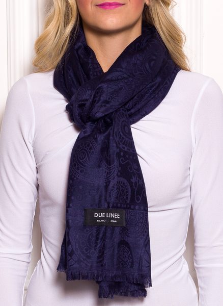 Women's scarf Due Linee - Dark blue -