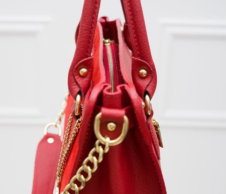 Bolso de cuero de mano para mujer Glamorous by GLAM - Rojo -