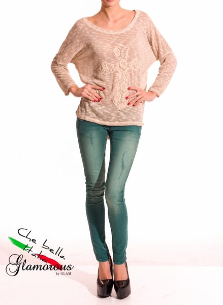 Damski sweter Glamorous by Glam - beżowy -