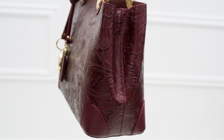 Real leather handbag Glamorous by GLAM - Wine -