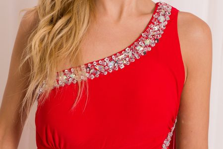 Vestido largo de mujer Due Linee - Rojo -