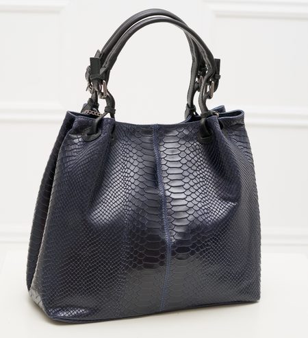 Real leather handbag Glamorous by GLAM - Dark blue -