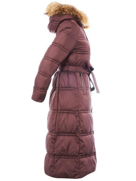 Winter jacket with real fox fur Due Linee - Brown -