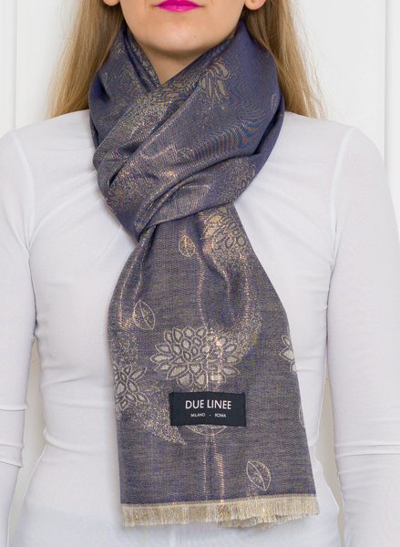 Foulard donna Due Linee - Blu -