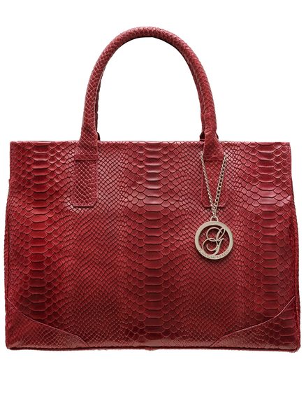 Bolso de cuero de mano para mujer Glamorous by GLAM - Borgoña -