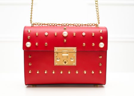 Real leather crossbody bag Glamorous by GLAM - Red -