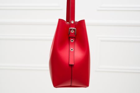 Kožená kabelka MARIA matná - červená -