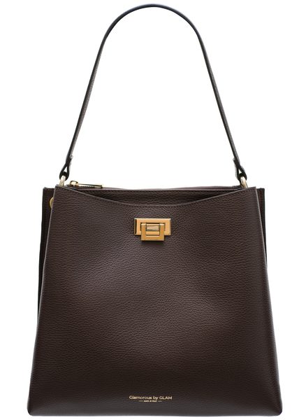 Real leather shoulder bag Glamorous by GLAM - Brown -