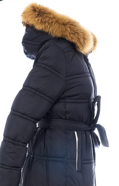 Winter jacket with real fox fur Due Linee - Black -