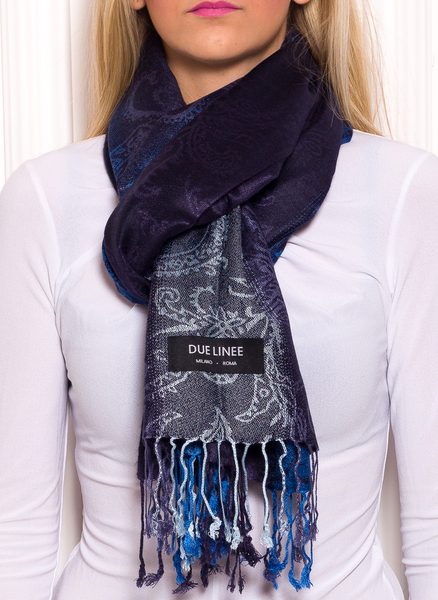 Women's scarf Due Linee - Dark blue -
