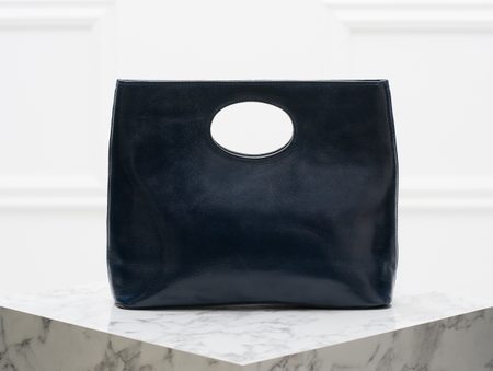 Bolso de cuero de mano para mujer Glamorous by GLAM Santa Croce - Azul oscuro -