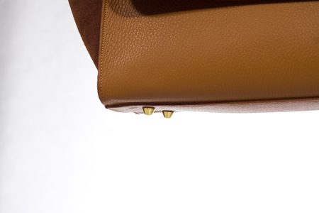 GbyG luxusná kožená kabelka hnedá so semišom -