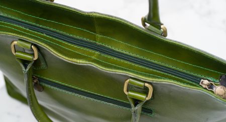 Damska skórzana torebka na ramię Glamorous by GLAM Santa Croce -zielony -
