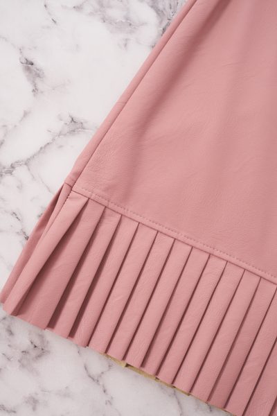 Dámská krátká koženková sukně - rosa -