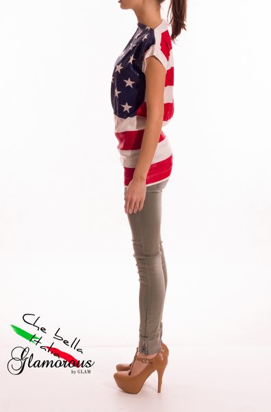 GbyG tunika dámská s americkou vlajkou -