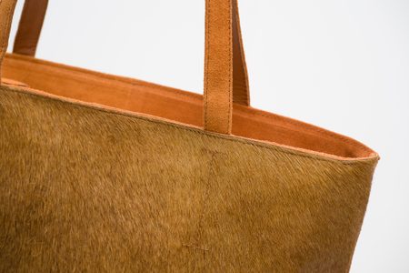 Bolso de hombro de cuero para mujer Due Linee - Marrón -