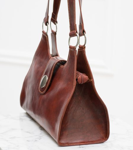 Real leather shoulder bag Glamorous by GLAM Santa Croce - Brown -