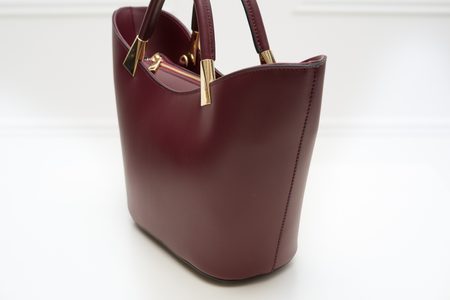 Real leather handbag Glamorous by GLAM - Wine -