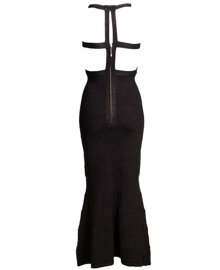 Vestido largo de mujer Due Linee - Negro -