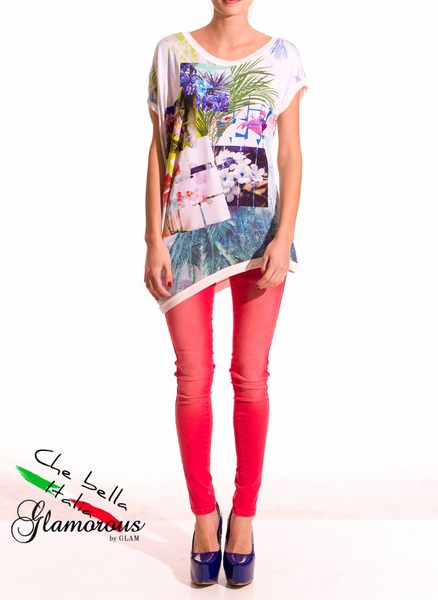 Top s listy zelený -