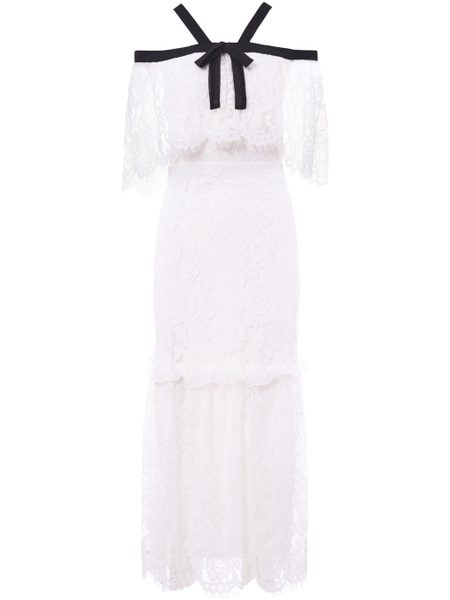 Vestido midi de mujer Due Linee - Blanco -