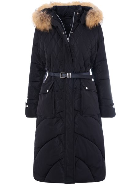 Dámská prošívaná zimní bunda s pravým mývalovcem -