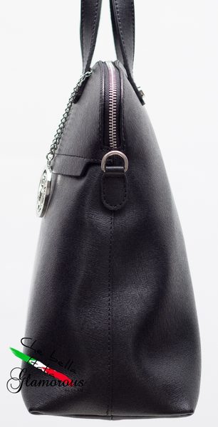 Dámská kožená kabelka pevná - černá -