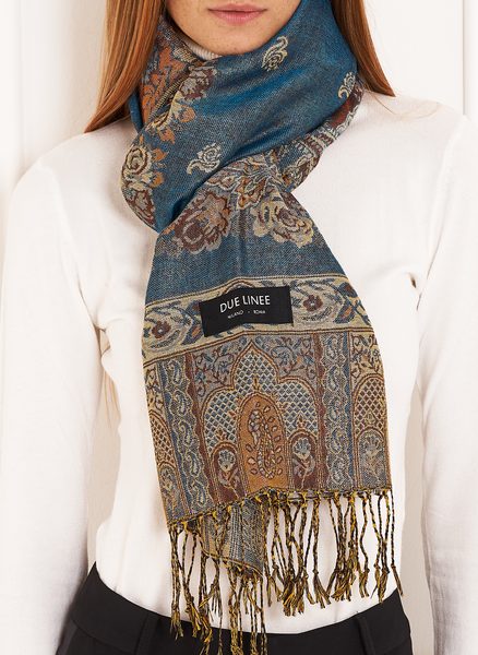 Scarf Due Linee - Blue -