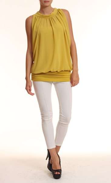 Letní top světle žlutá -