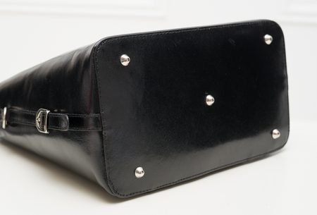 Dámska kožená kabelka do ruky PAOLA - čierna -