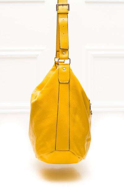 Dámska kožená kabelka dlhé ucho - žltá