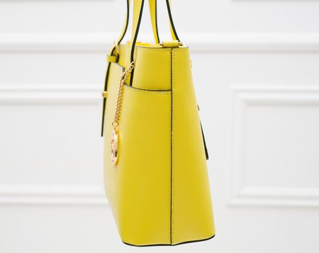 Real leather shoulder bag Glamorous by GLAM - Yellow -