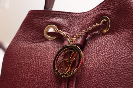 Real leather handbag Glamorous by GLAM - Wine -