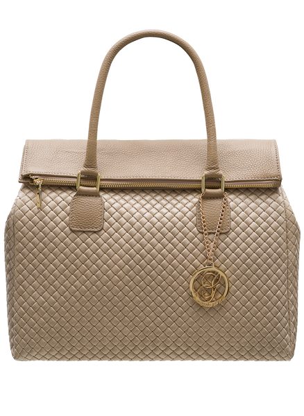 Real leather handbag Glamorous by GLAM - Beige -