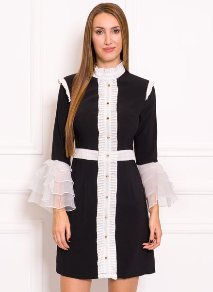 Vestido de mujer Due Linee - Blanco-negro -