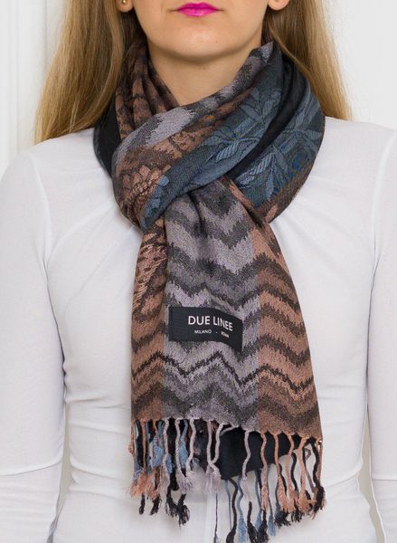 Foulard donna Due Linee - Nero -