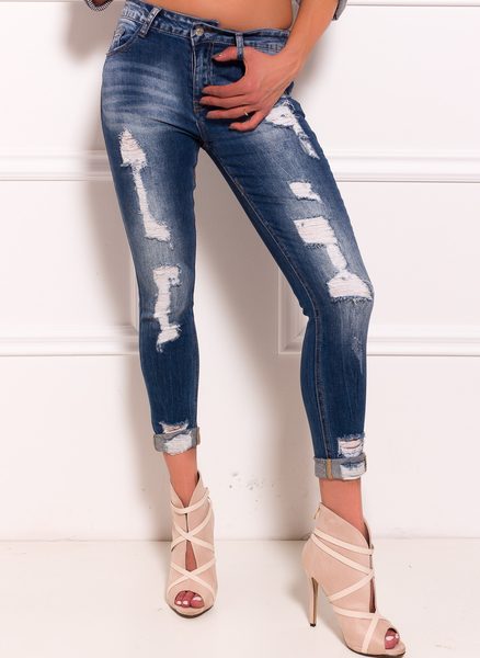 Jeans donna Due Linee - Blu -