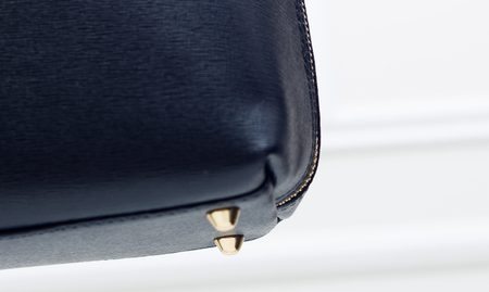 Dámská kožená kabelka ze safiánové kůže - tmavě modrá -