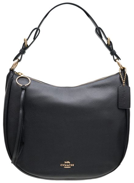 Real leather shoulder bag Coach - Black -