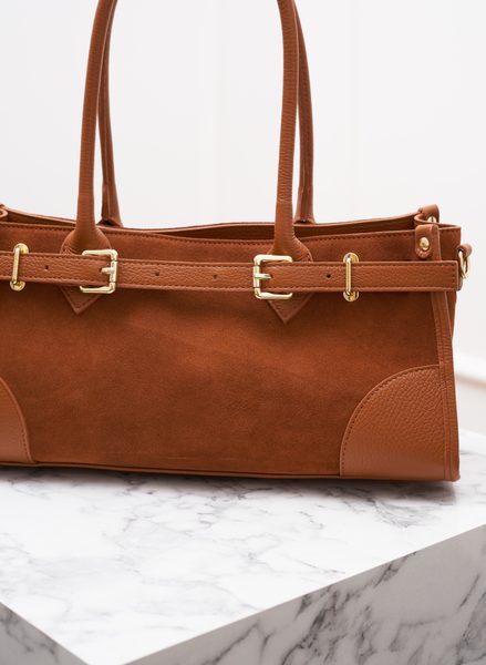 Real leather shoulder bag Glamorous by GLAM - Brown -