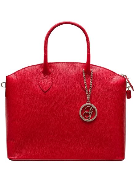 Dámska kožená kabelka menšie do ruky - sýtou červená -