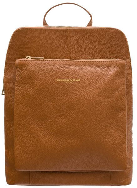 Women's real leather backpack Glamorous by GLAM - Brown -