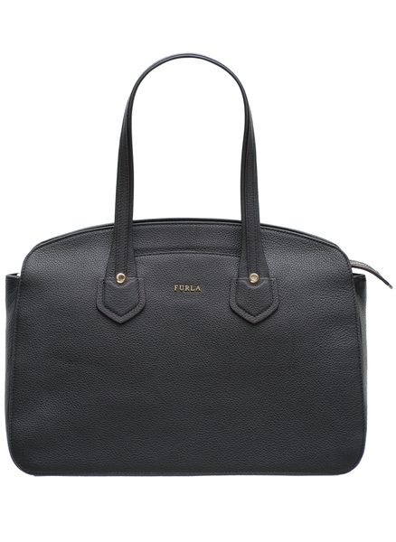 Real leather shoulder bag Furla - Black -