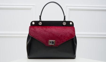 Real leather handbag Glamorous by GLAM - Wine -